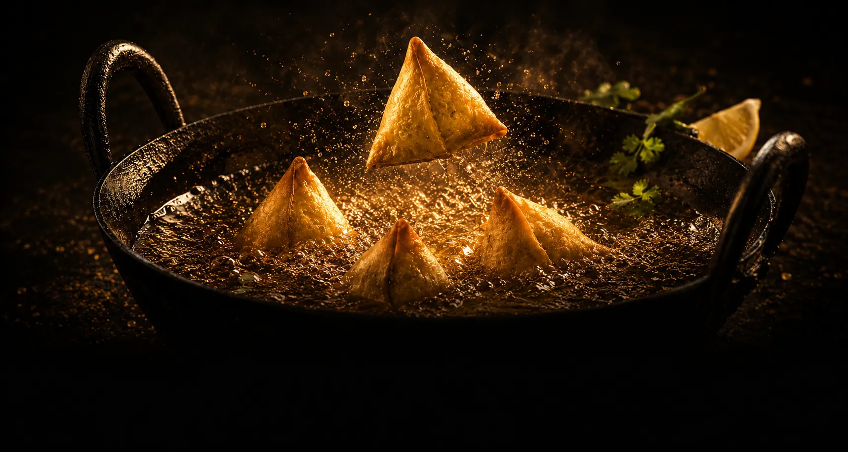 Falafel mid-fry frozen-to-fry snacks banner